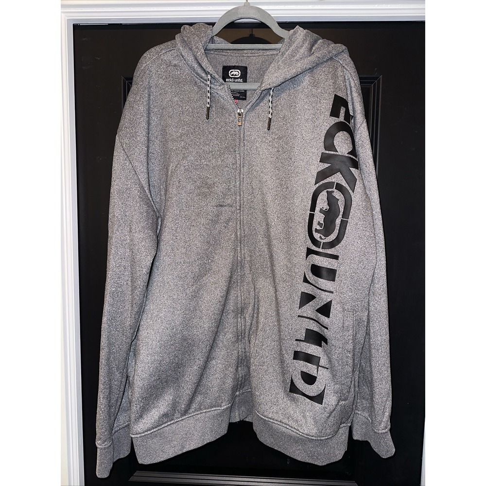 ECKO UNLTD PERFORMANCE GREY FULL ZIP HOODED SWEATSHIRT‎ 3XL